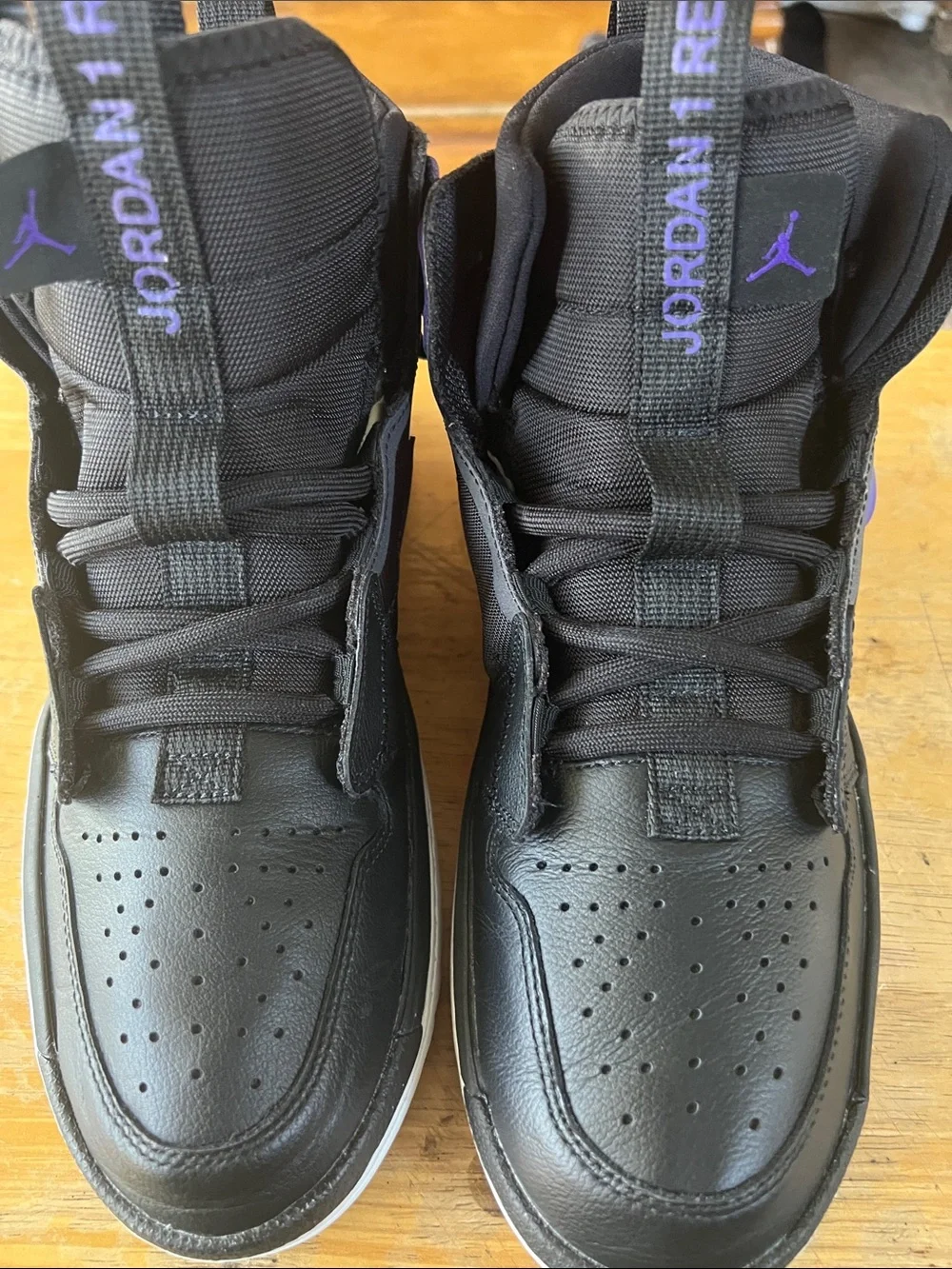 Jordan Men’s High-Top Sneakers - Black & Purple Accents